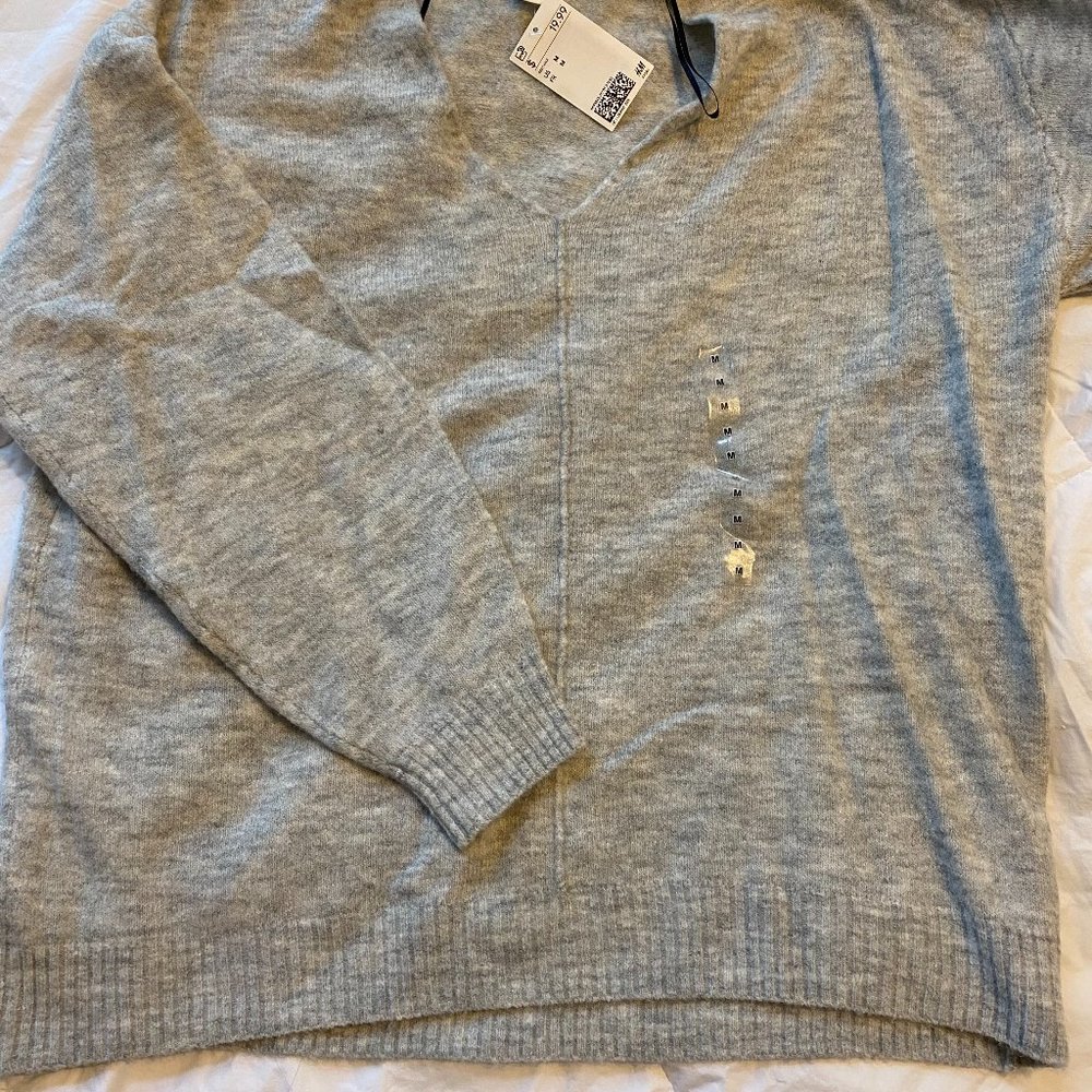 Simple Gray (Grey) Sweater with Subtle V neck